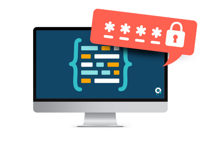 Illustration eine Bildschirms der passwortgeschützten Code anzeigt.