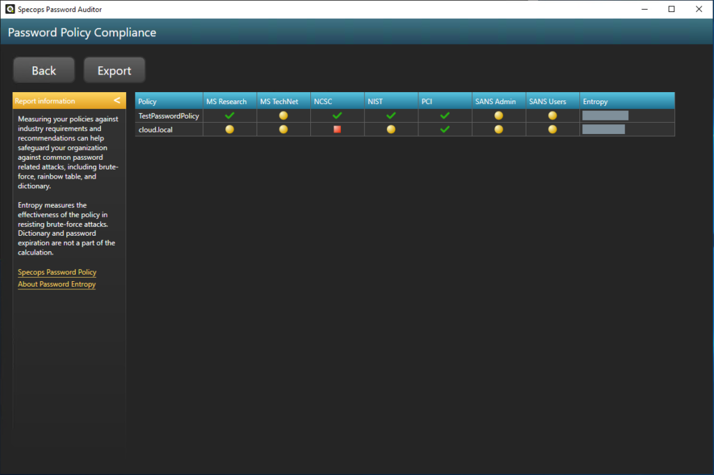 Use Specops Password Auditor to audit password policies