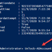 Commande powershell pour le déverouillage de compte